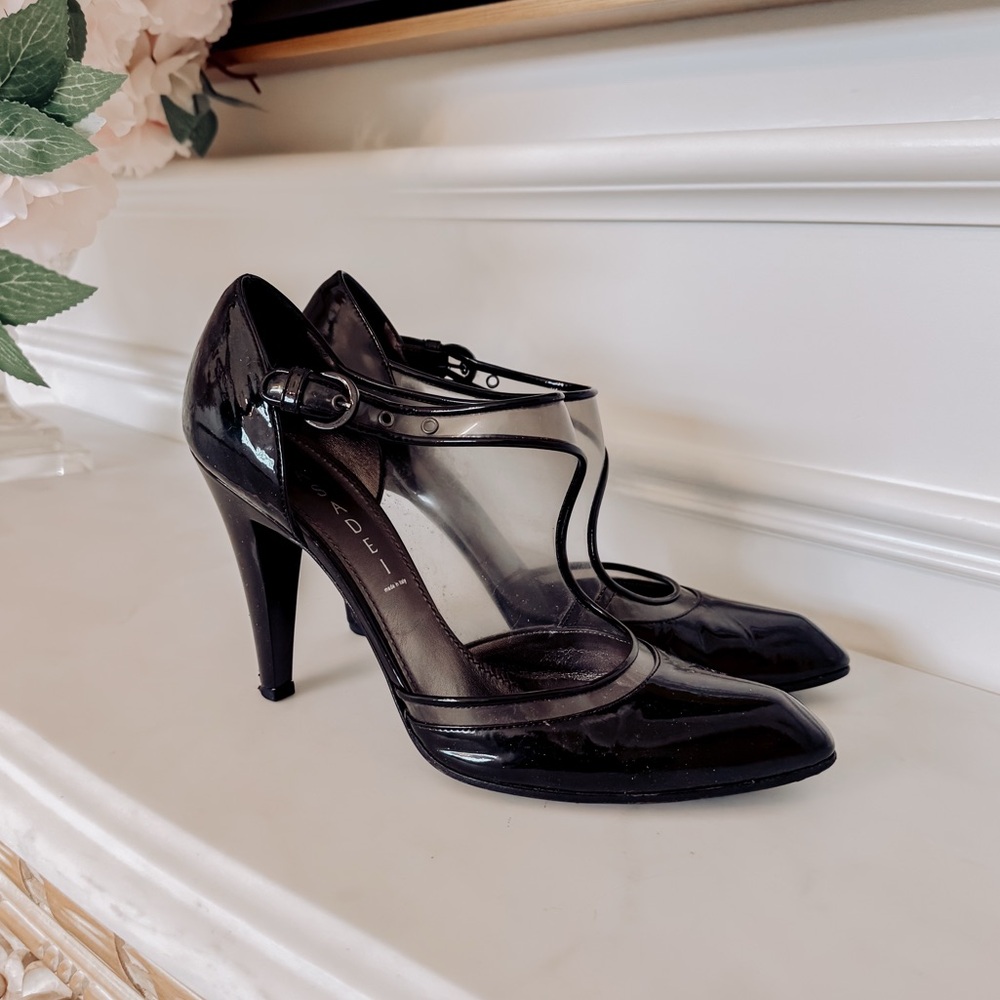 Casadei Black and clear heels size 9